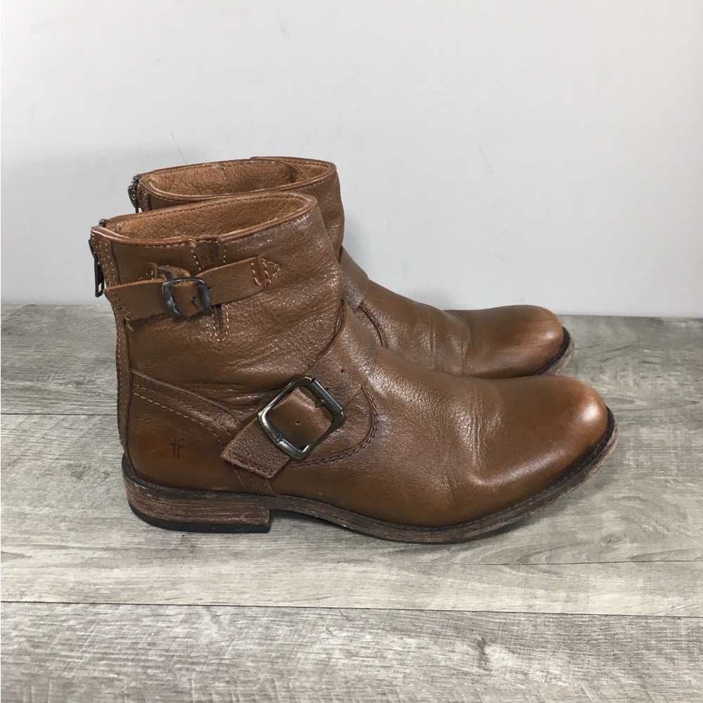Frye 3472366 Tyler Engineer Harness Riding Leather Women's Brown Boots Size 7.5